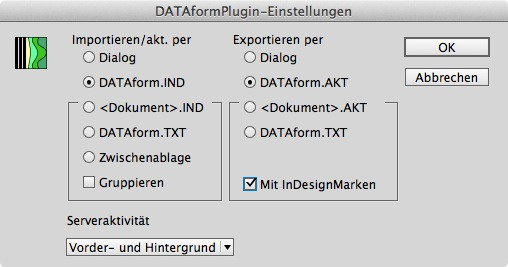 DATAform-Einstellungen